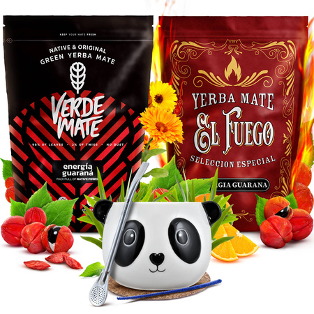 Yerba Mate sæt Verde Mate El Fuego Energia 2x500g + tilbehør