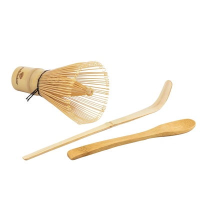 Tilbehørssæt til matcha-te i bambus: chasen-piskeris + chashaku-skovl + ske