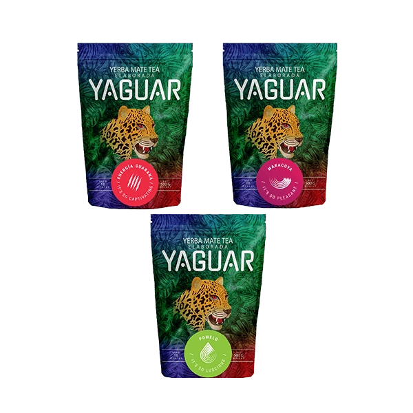 Yerba Mate Yaguar sæt forskellige typer 3x500g