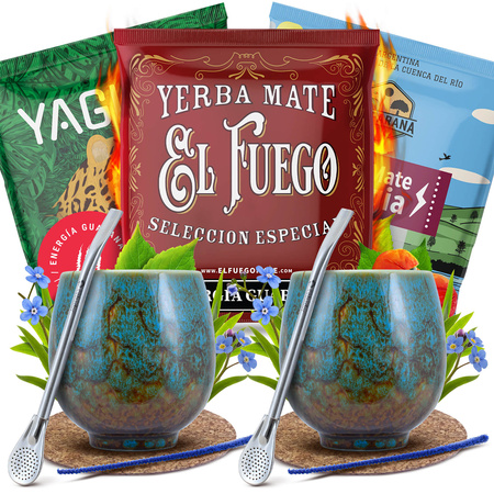 Yerba Mate Energia Sæt TIL TO Kalabas Bombilla