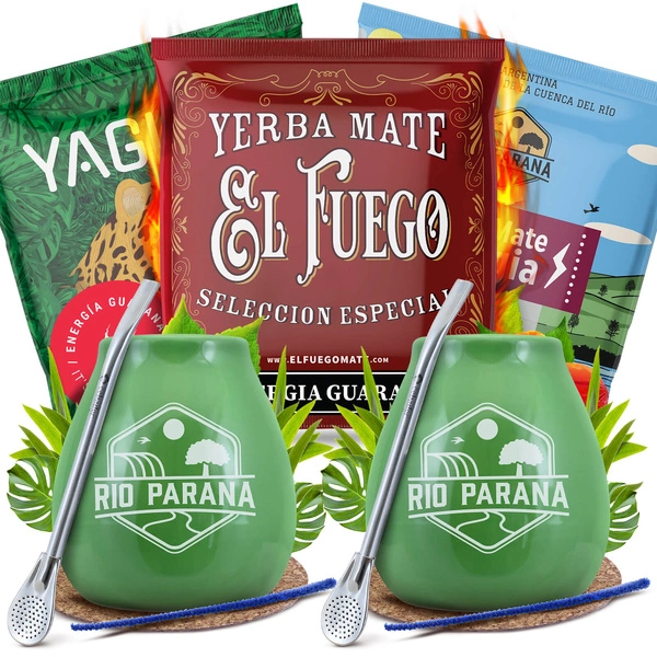 Yerba Mate Energia Sæt TIL TO Kalabas Bombilla