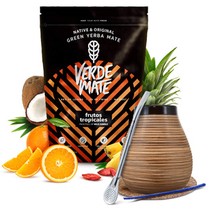 Yerba Mate Verde Mate Green Frutos Tropicales Startsæt 500g