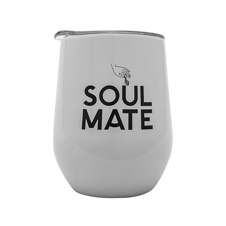 TermoLid - beholder i rustfrit stål med låg - Soul Mate (hvid) - 350 ml