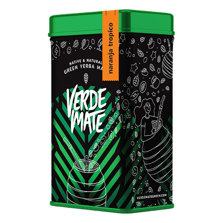 Yerbera - dåse + Verde Mate Grøn Naranja Tropico 0,5 kg 