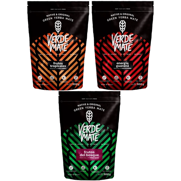 Yerba Verde Mate Green 3x500g various blends