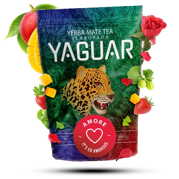 Yaguar Amore 500 g 0,5 kg - brasiliansk yerba mate med frugt og urter