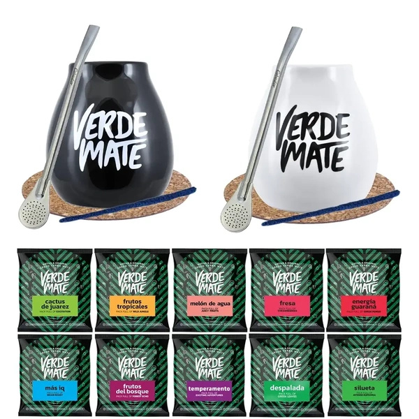 Sæt til par Yerba Mate Mate Gourd Bombilla 10x50