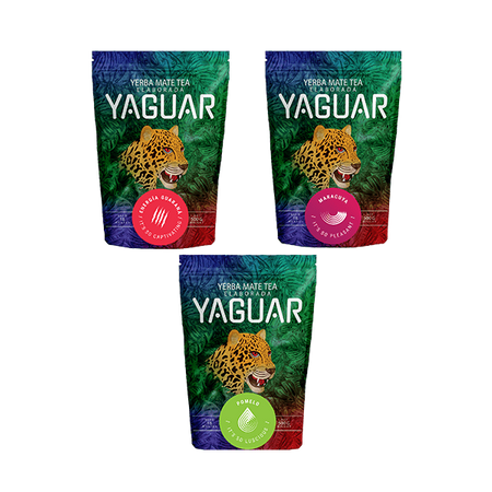 Yerba Mate Yaguar sæt forskellige typer 3x500g