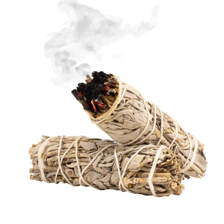 2 x Hvid salvie rulle + Palo santo 200g sæt