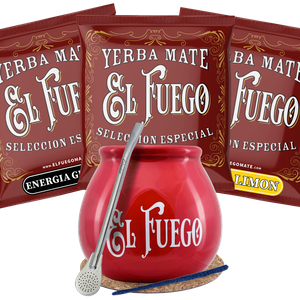 Yerba Mate El Fuego Calabash Bombilla startsæt