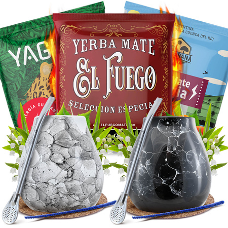 Yerba Mate Energia Sæt TIL TO Kalabas Bombilla