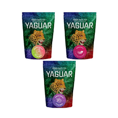 Yerba Mate Yaguar Frugtsæt 3x500g 1,5kg